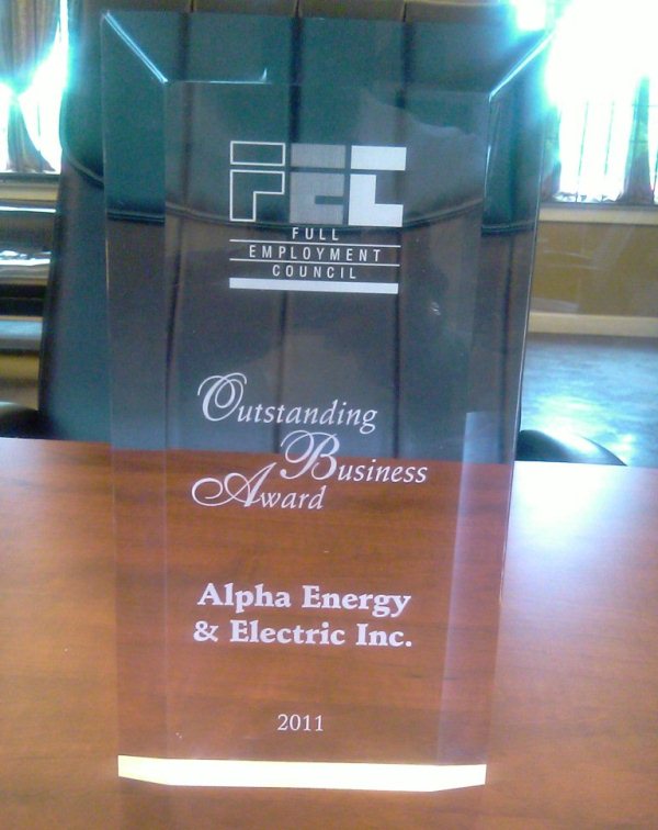 Alpha Energy and Electric, Inc  is a Proud Recipient Of 2011 FEC Outstanding Business Partner Award
