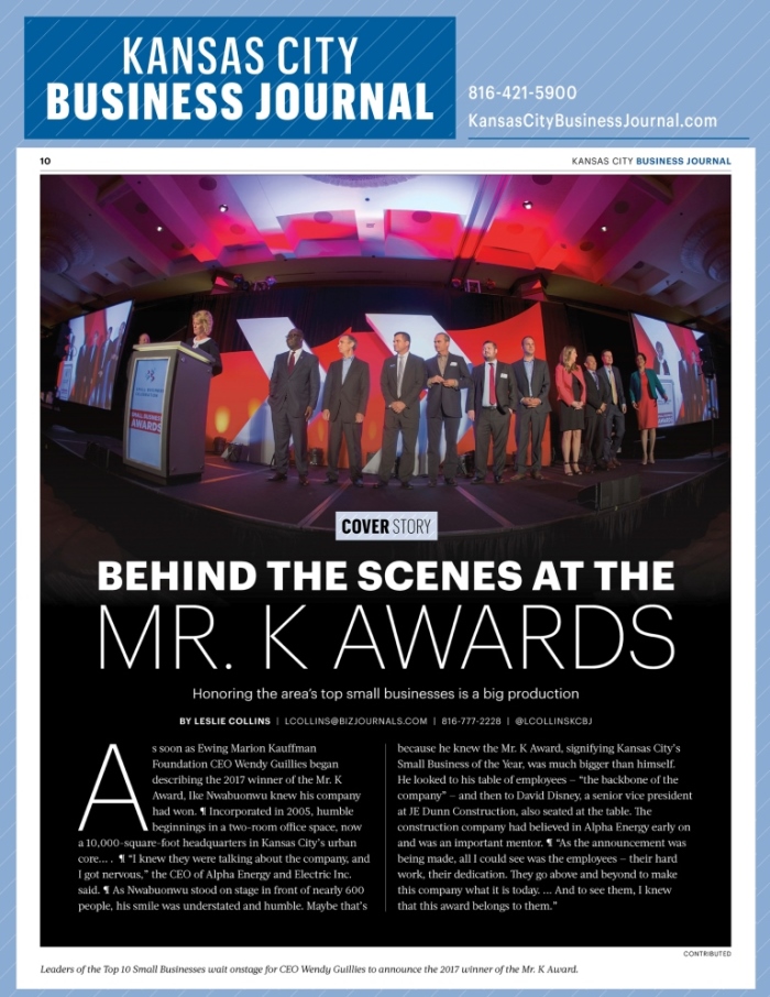 Alpha named 2017 Top 10 Small Businesses of the Year by the Kansas City Chamber of Commerce Alpha named 2017 Top 10 Small Businesses of the Year by the Kansas City Chamber of Commerce