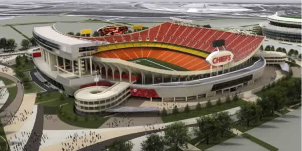 New Arrowhead (Kansas City Chiefs) Stadium in Kansas City, Missouri.